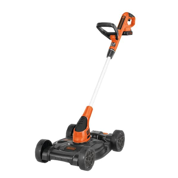 BLACK DECKER 20V MAX Cordless Battery Powered 3 in 1 String Trimmer Lawn Edger Lawn Mower Kit with 2 2Ah Batteries Charger MTC220 The Home Depot