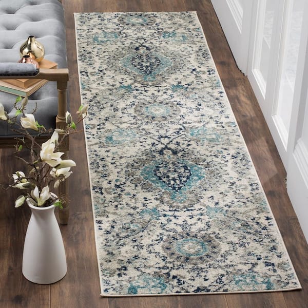 Madison Cream/Light Gray 2 ft. x 14 ft. Border Runner Rug