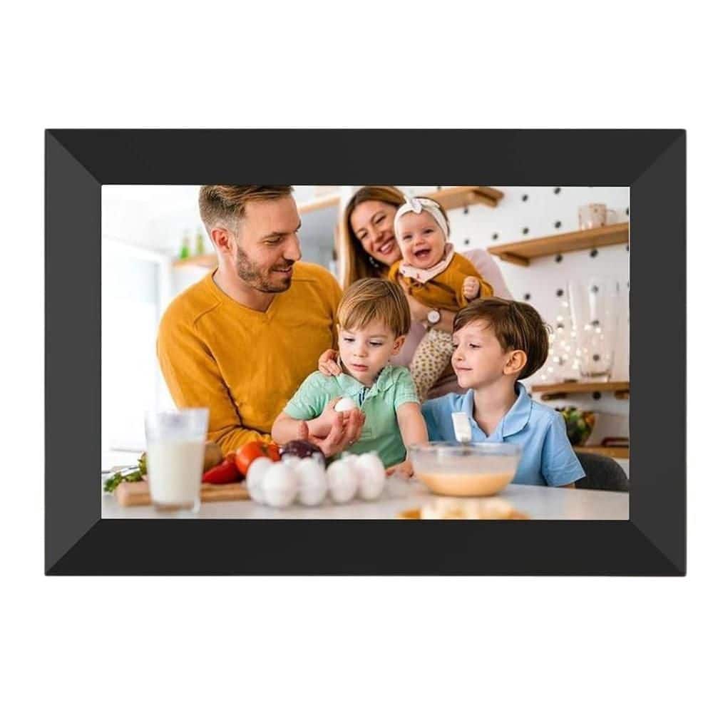 10 in. Black Digital Picture Frame with 1280x800 IPS HD Touch Screen Auto-R