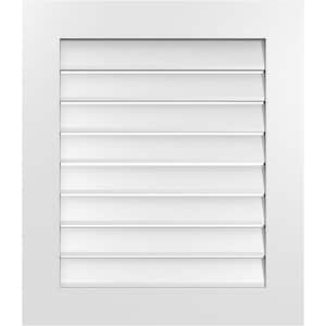 26 in. x 30 in. Vertical Surface Mount PVC Gable Vent: Functional with Standard Frame