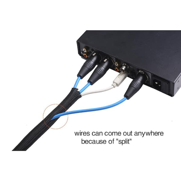 Alex Tech 1/2 Cable Management Sleeve Cord Organizer