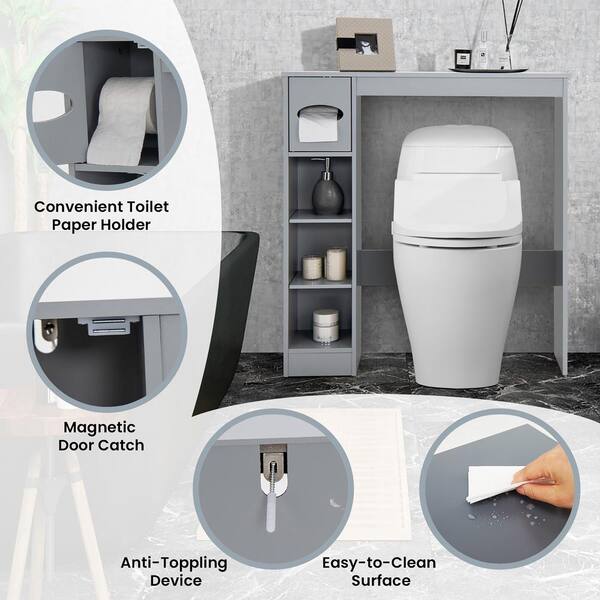 Bathroom Space Saver Toilet Shelves Storage Cabinet - Costway
