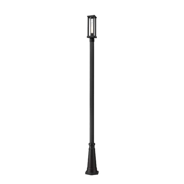 Unbranded Glenwood 1-Light Black 109 in. Aluminum Hardwired Outdoor Weather Resistant Post Light Set with No Bulb Included