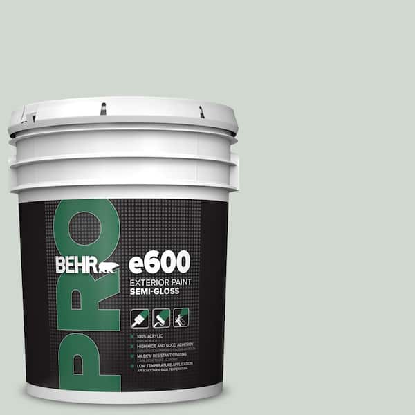 BEHR PRO 5 gal. #HDC-CT-23 Wind Fresh White Semi-Gloss Exterior Paint