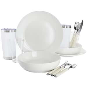 Nobella 14-Piece White Fine Ceramic Dinnerware Set
