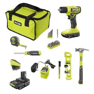 ONE+ 18V Homeowner's Kit with 3/8 in. Drill/Driver, 1.5 Ah Battery, Charger, and 2.0 Ah Battery