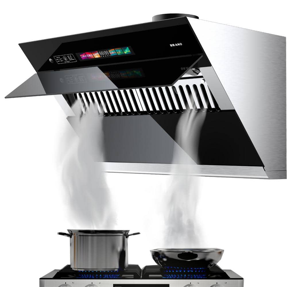 36 in. 900CFM Under Cabinet Range Hood in Stainless Steel with Voice/Gesture Sensing/Touch Control and Charcoal Filter