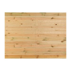 6 ft. x 8 ft. Pressure-Treated Parana Pine Wood Flat Top Horizontal Privacy Fence Panel
