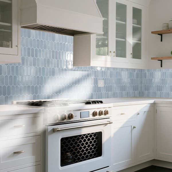 Light Blue 12 in. x 12 in. Vinyl Peel and Stick Backsplash, Self-Adhesive Wall Tiles for Bathroom, Kitchen (10-Pack)