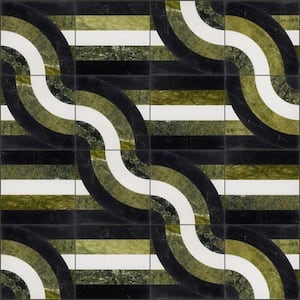 Elizabeth Sutton Bow Vertical Soul 12 in. x 12 in. Polished Marble Floor and Wall Mosaic Tile (1 sq. ft./Each)