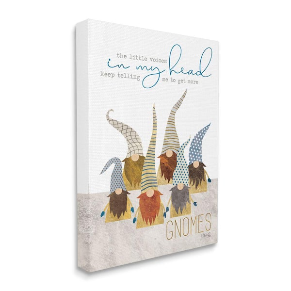 "Voices Inside My Head Home Gardener Gnome Quote" by Marla Rae Unframed Print Fantasy Wall Art 24 in. x 30 in.