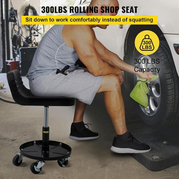 VEVOR Rolling Garage Stool 300 LBS. Capacity Mechanic Seat 5.7 in