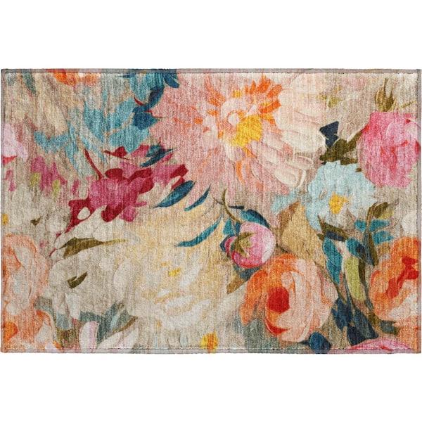 Mayfield Premium Machine Washable Abstract AMF2264 Putty 2 ft. x 3 ft. Accent Rug