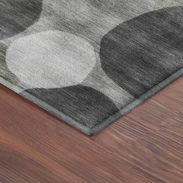 Mayfield Premium Machine Washable Abstract AMF2375 Gray 2 ft. x 7 ft. Runner Rug