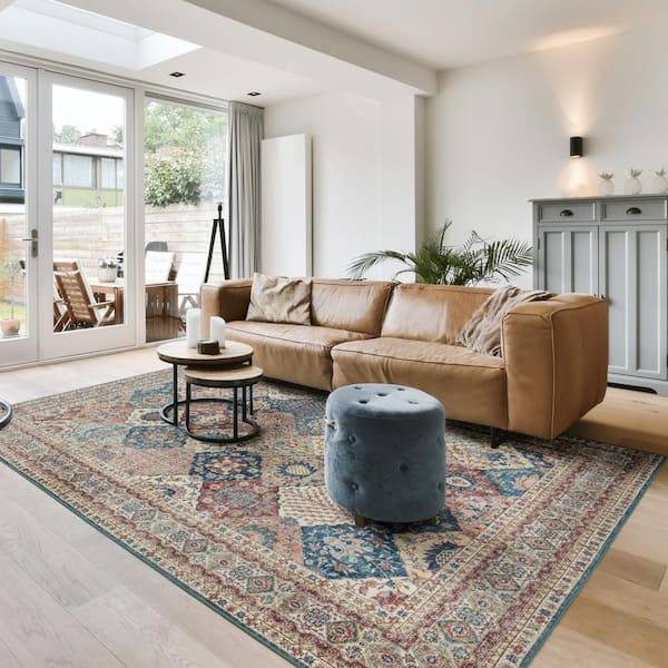 Gertmenian Cinzia Bronze 9 ft. x 13 ft. Crystal Print Polyester Digital Printed Area Rug