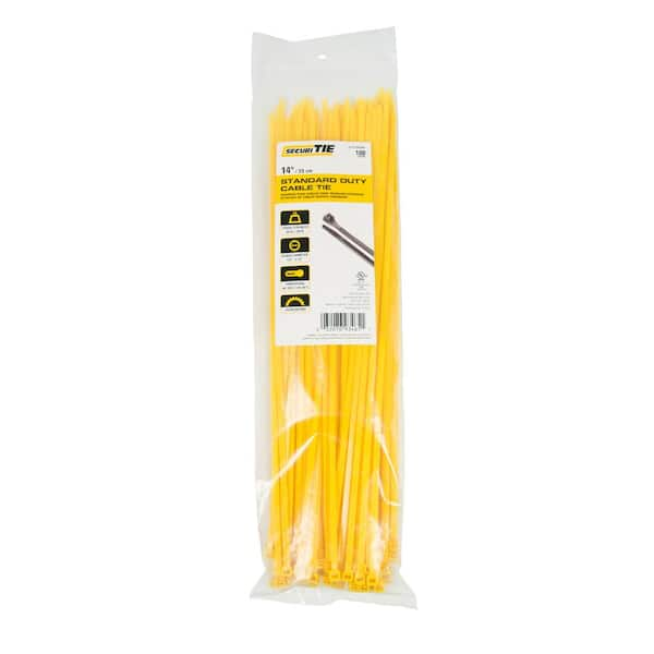 Gardner Bender 14 in. Cable Tie, 50 lb. Tensile, Yellow, 100-Pack (Case of 10)