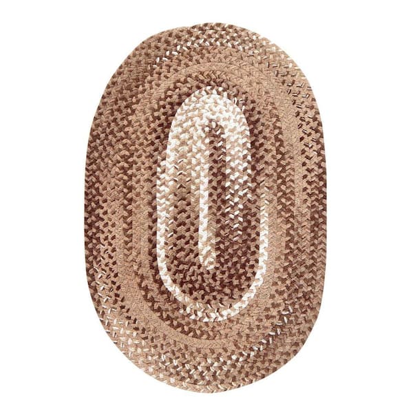 Better Trends Ombre Briad Collection Brown 60" x 84" Oval 100% Cotton Chenille Reversible Indoor Area Rug