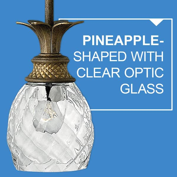 Hinkley Lighting Plantation Burnished Brass Crystal Pineapple 7