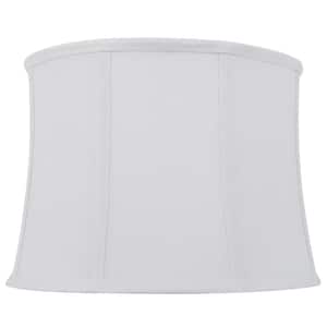 Mix and Match 15 in. Dia x 10.5 in. H White Linen Round Table Lamp Shade