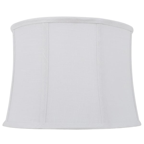 Hampton Bay Mix and Match 15 in. Dia x 10.5 in. H White Linen Round ...