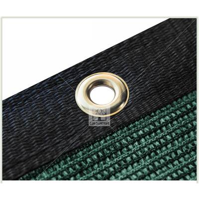 5 ft. x 12 ft. Green Privacy Fence Screen Mesh Fabric Cover Windscreen with Reinforced Grommets for Garden Fence
