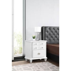 Summit 5-Drawer White Nightstand (27 in. H x 24 in. W x 16 in. D)