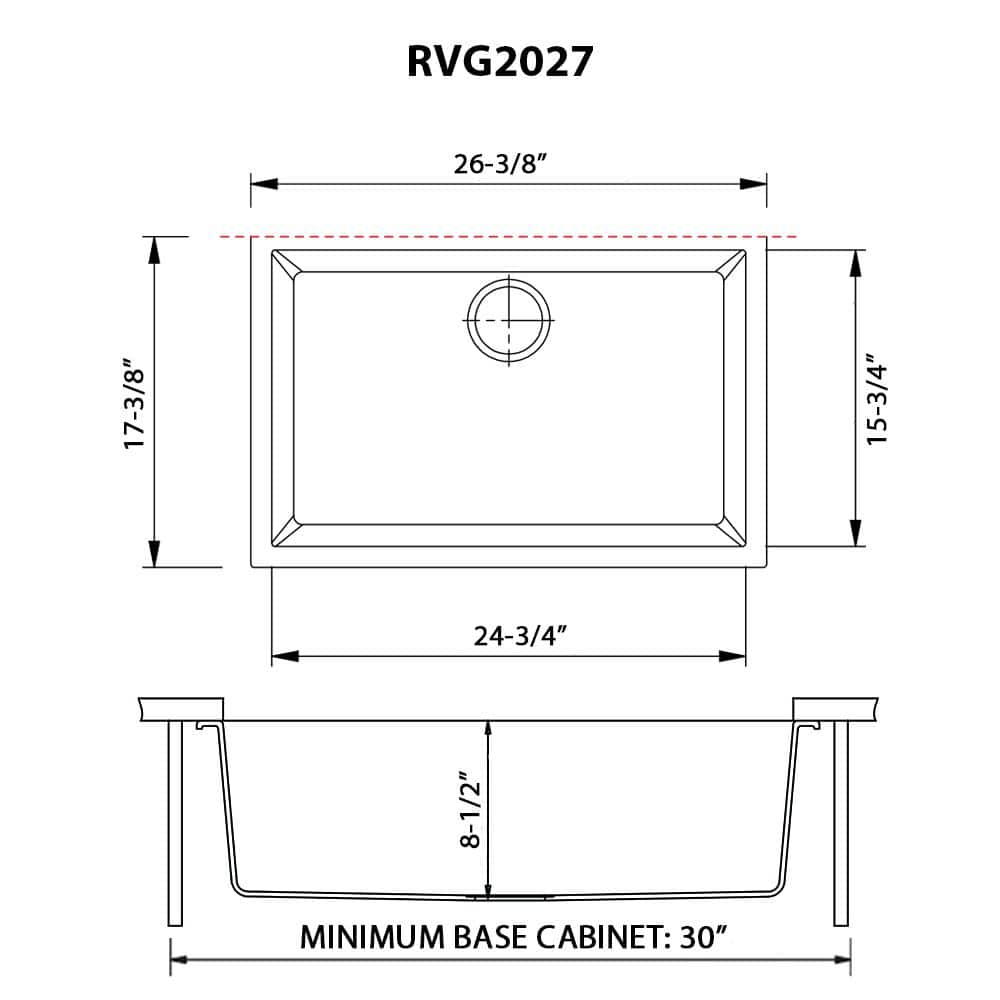 Midnight Black Granite Composite Undermount Single Bowl Kitchen Sink