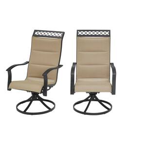 Homestyles South Beach Gray Aluminum Sling Outdoor Dining Chair 2 Pack 5700 812 The Home Depot