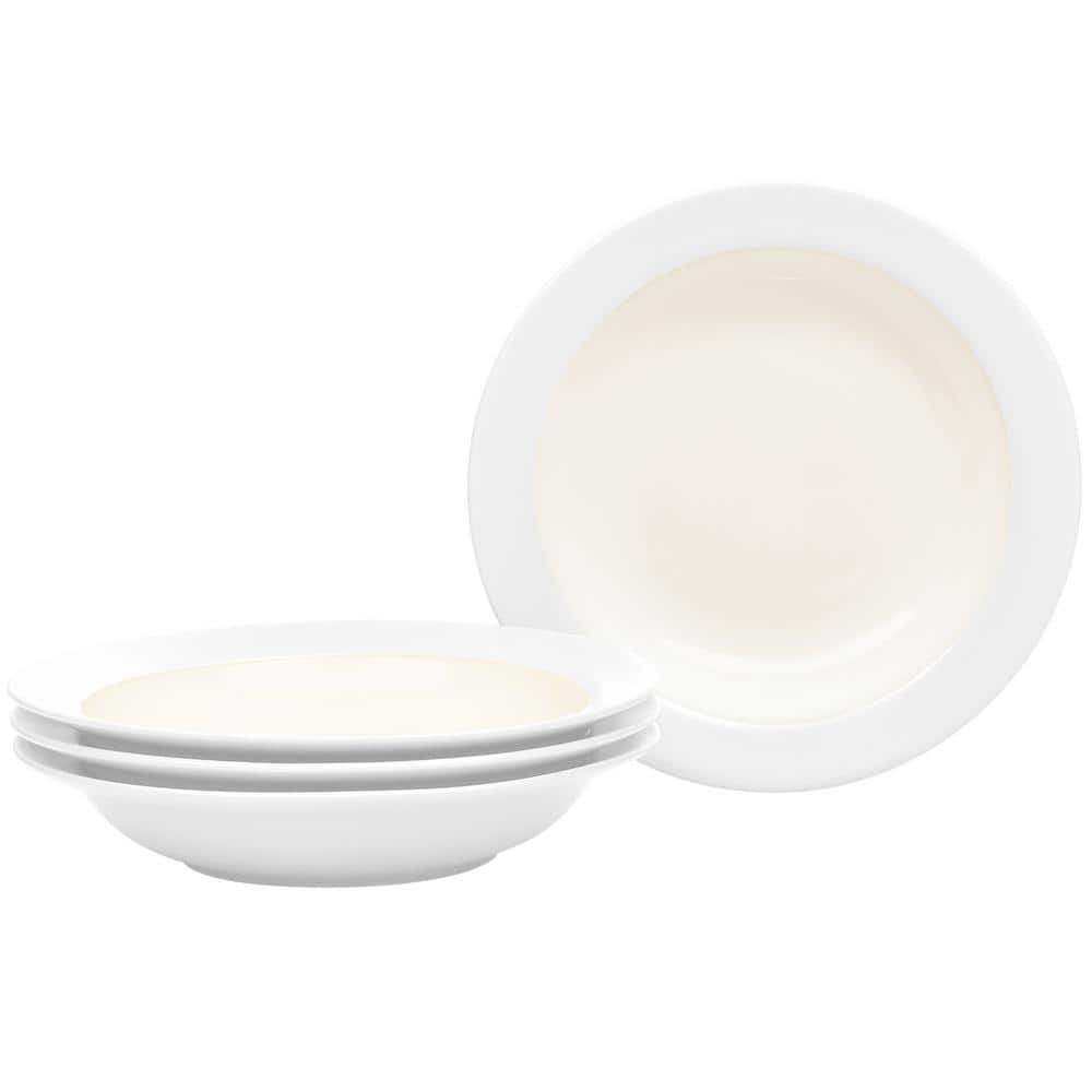 Over and Back 40 fl. Oz. White porcelain Pasta Bowls (Set of 4) 810178 -  The Home Depot