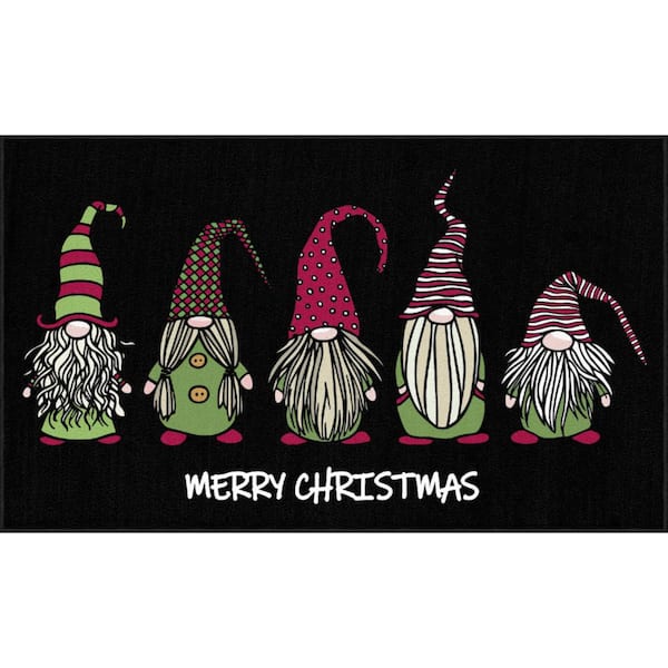 Download Mohawk Home Christmas Gnomes Black 2 Ft 6 In X 4 Ft 2 In Holiday Area Rug 079275 The Home Depot