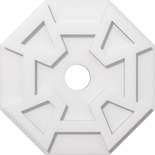 Ekena Millwork 1 in. P X 6-1/4 in. C X 18 in. OD X 3 in. ID Logan Architectural Grade PVC Contemporary Ceiling Medallion