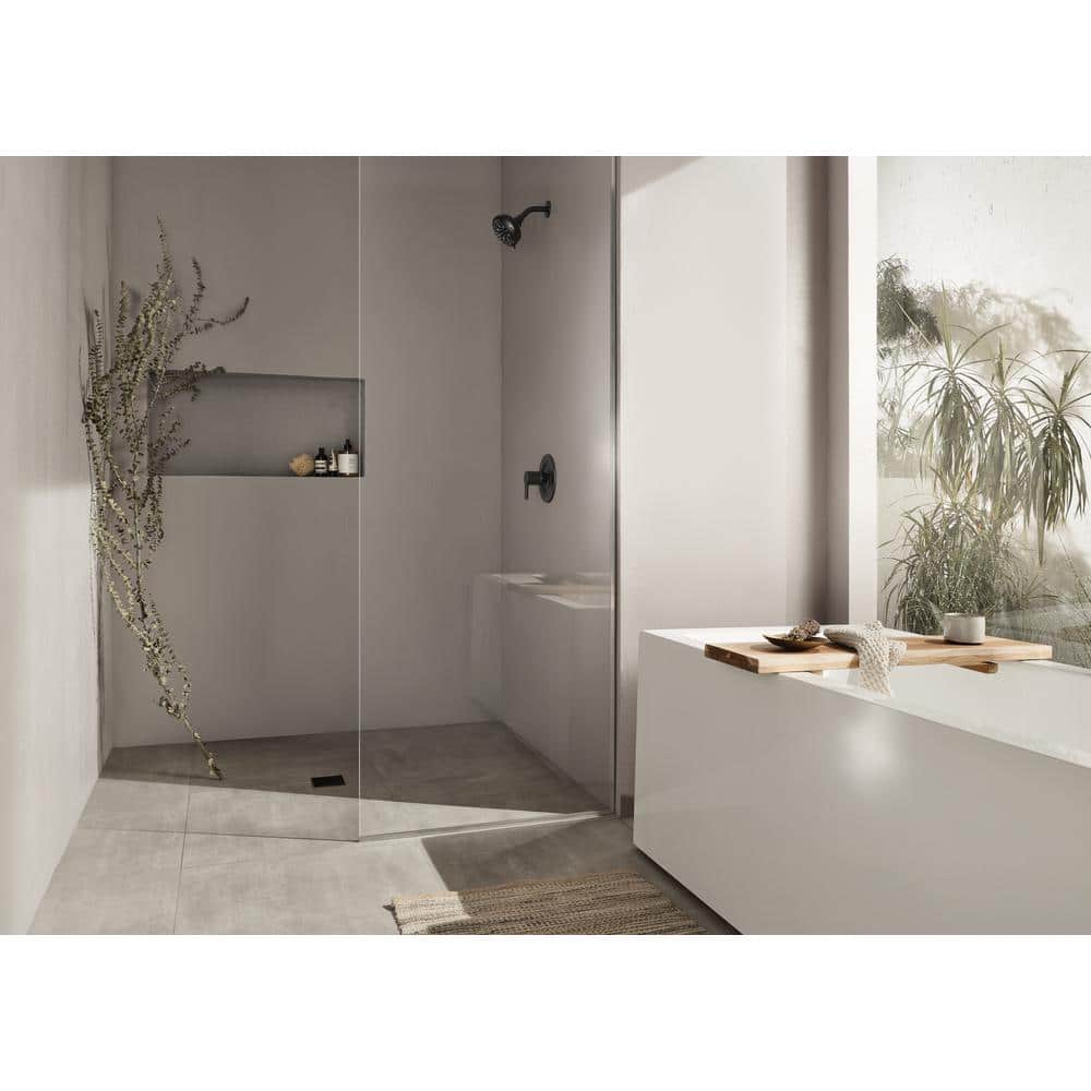Hydro Energetix Matte Black 5-Inch 8-Spray Wall-Mounted Showerhead