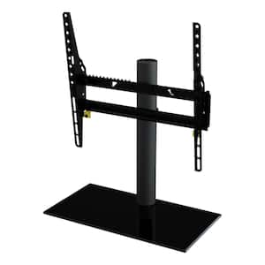 Universal Table Top TV Base Adjustable Tilt and Turn for Most TVs 37 in. to 55 in., Black/Black