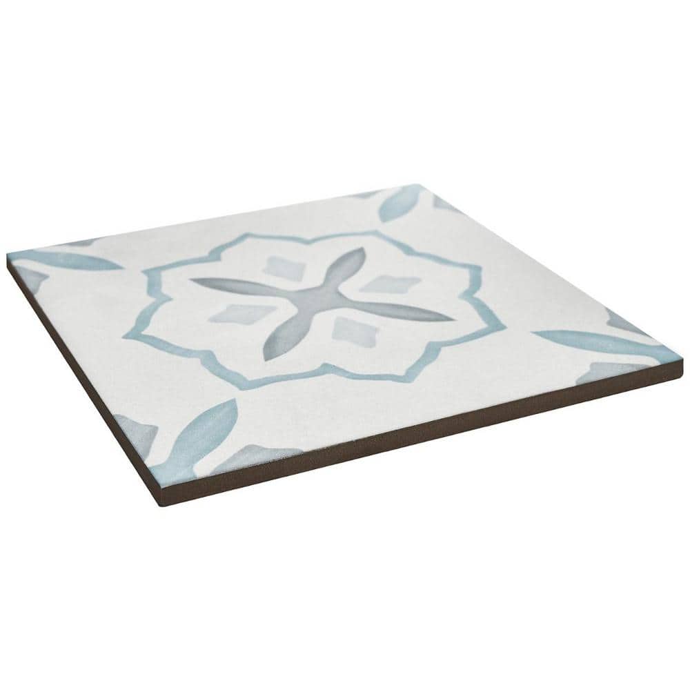 Stella Blue and Gray Matte Porcelain Encaustic Tile