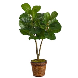 33in. Fiddle Leaf Fig Artificial Tree in Basket
