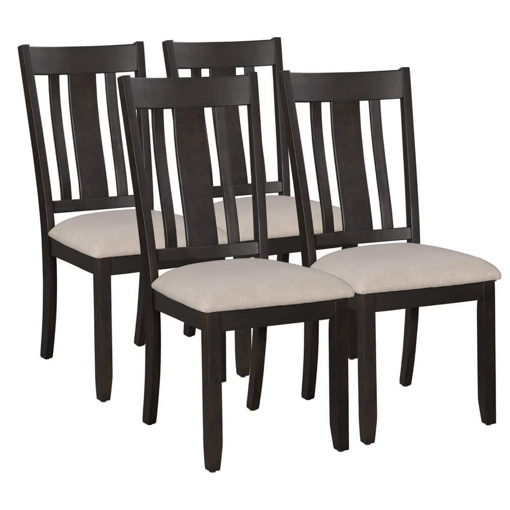 URTR Espresso Dining Chairs Soft Fabric Dining Room Chairs with Seat