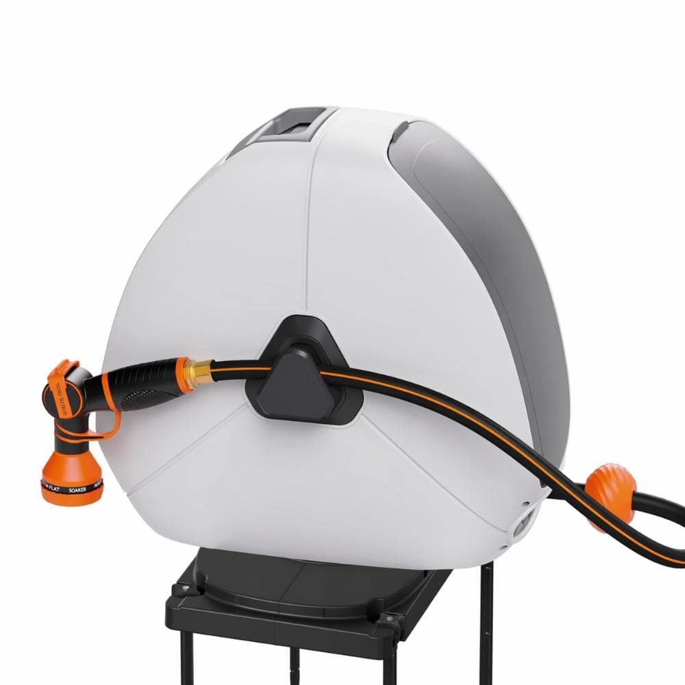 100 ft x 1/2 in Retractable Garden Hose Reel, Automatic Rewind, 360 Degree Swivel Base, Ground Mounted for Lawn price history on PriceWatchPro