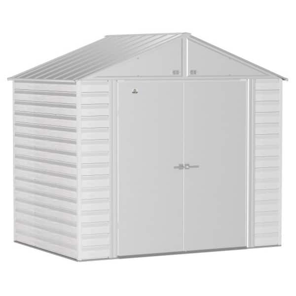 Select 8 ft. W x 6 ft. D Flute Grey Metal Shed 43 sq. ft.