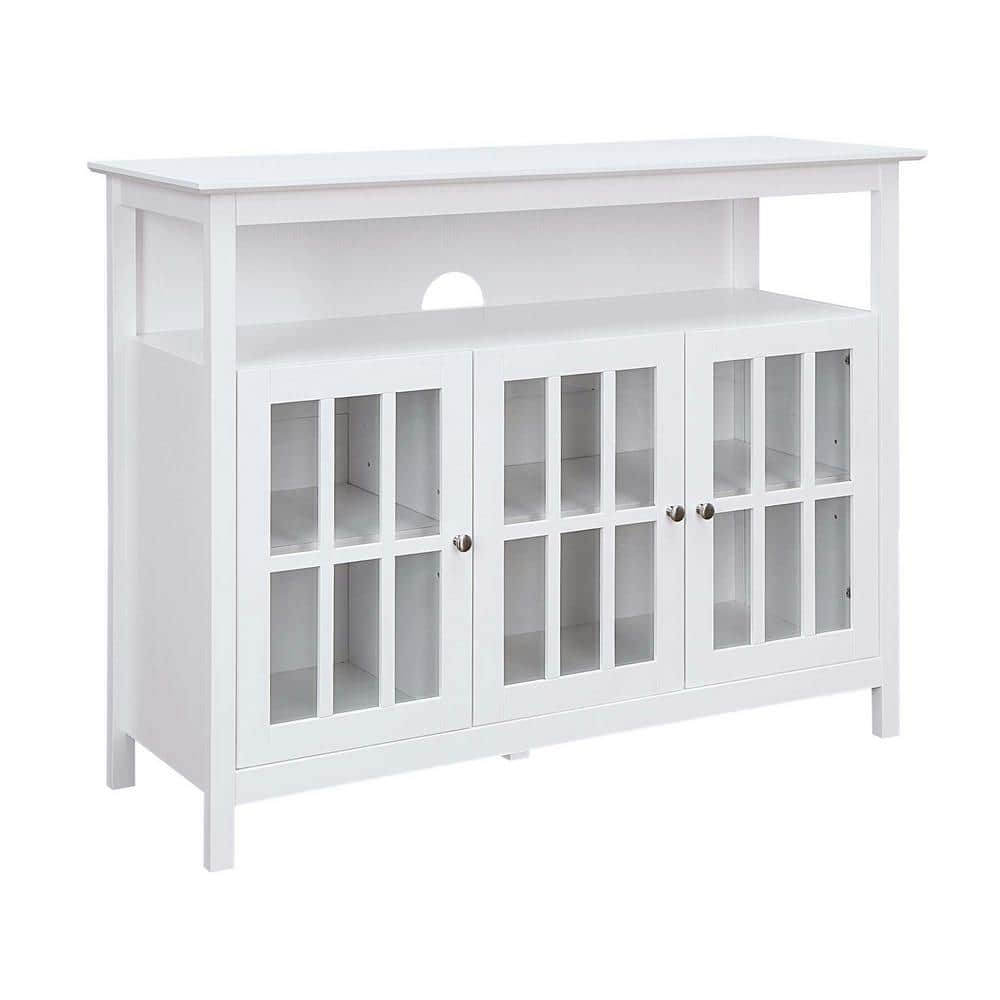 Convenience Concepts Big Sur Deluxe 55 inch TV Stand with Storage Cabinets and Shelf  White