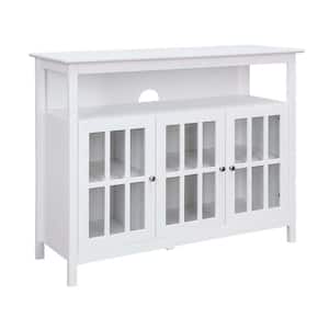 Big Sur 47.75 in White TV Stand Fits up to 53 in. TV with Cabinets and Shelf