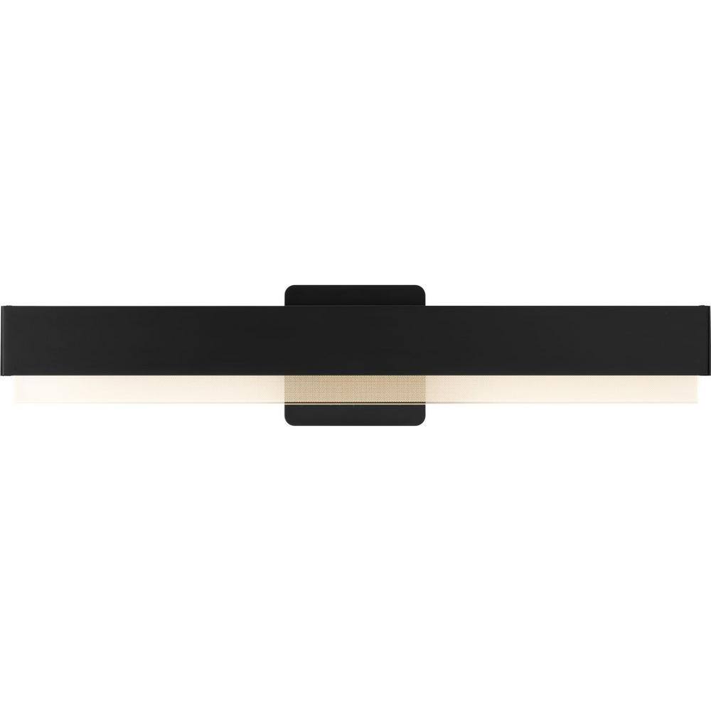 Matte Black 24" LED Vanity Light with Acrylic Shade