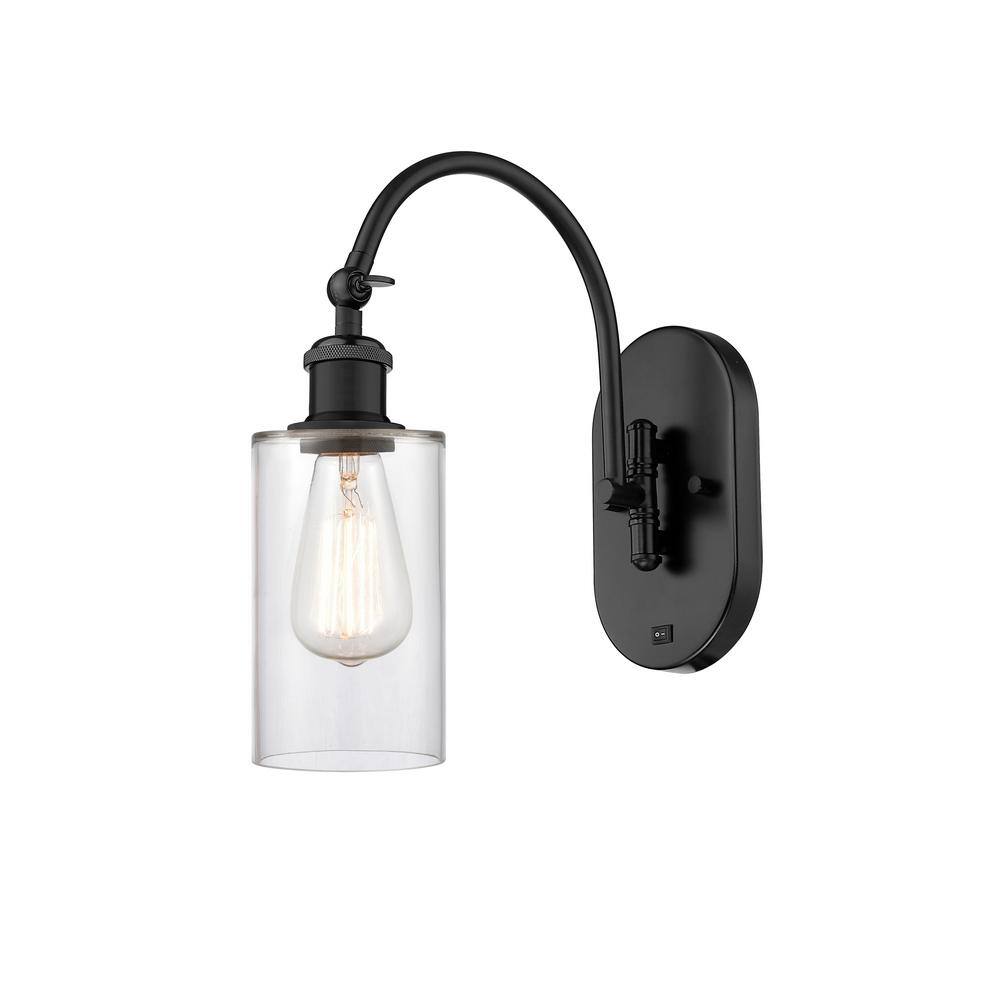 Clymer 1-Light Matte Black, Clear Wall Sconce with Clear Glass Shade price history on PriceWatchPro