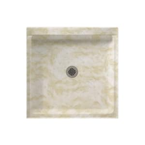 Swanstone 42 in. L x 36 in. W Alcove Shower Pan Base with Center Drain in Cloud White