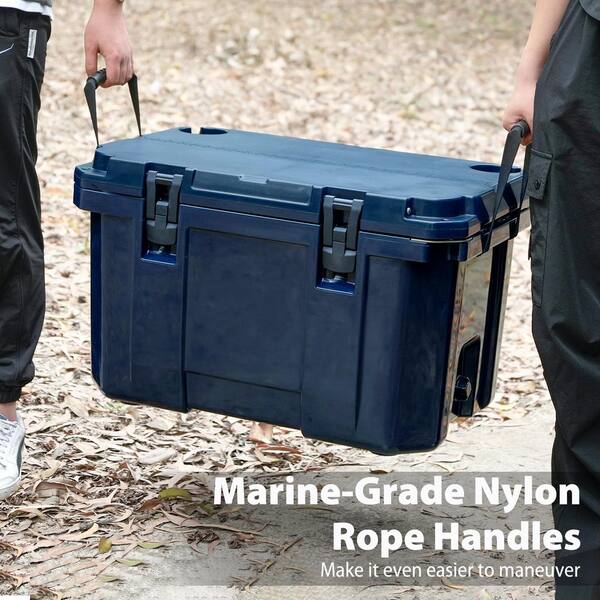 futhork Navy Blue 60 qt. Portable Chest Cooler with Cup Holders