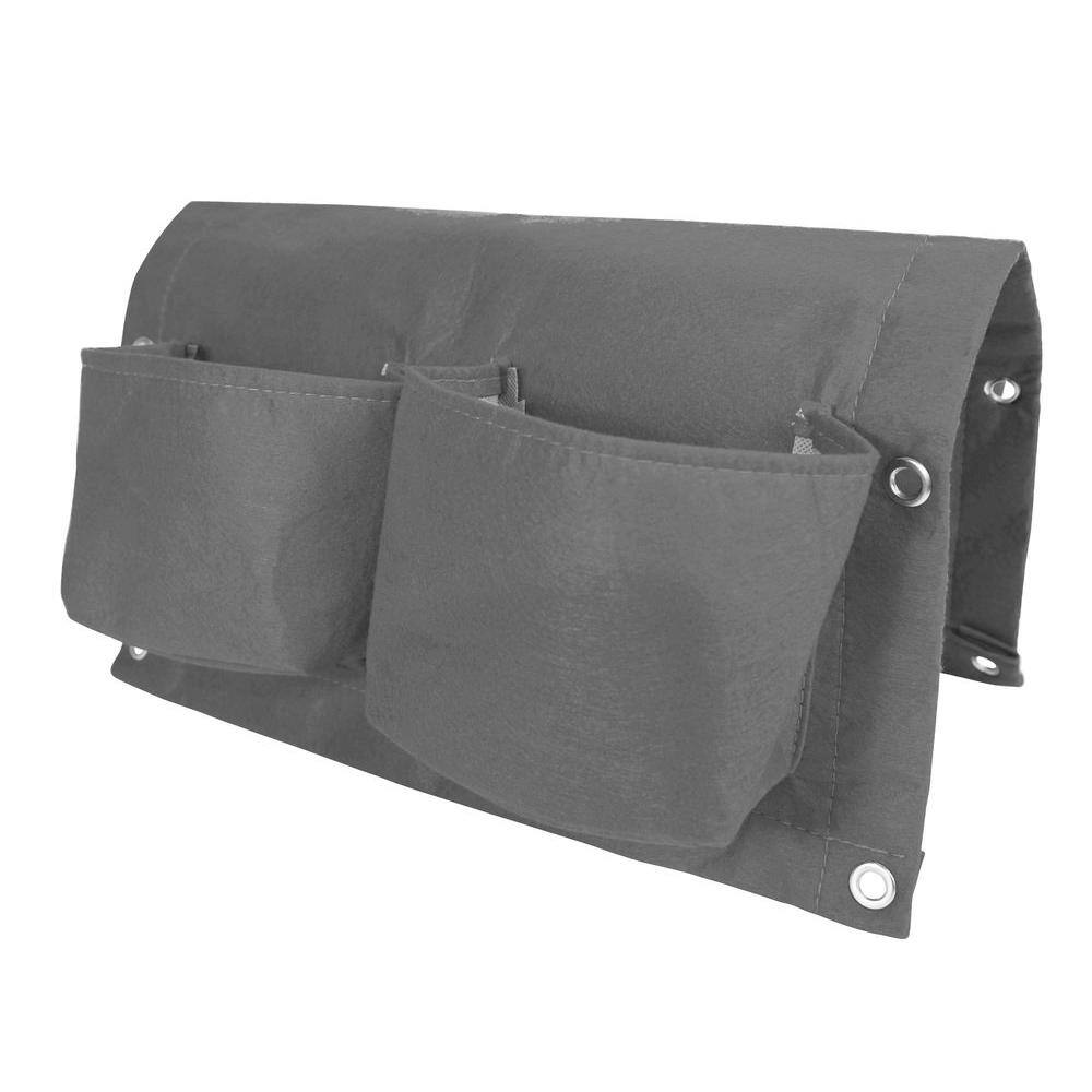 Bloem Bloembagz Deck Rail 4 Pocket Hanging Planter Bag Peppercorn Otr2 60 The Home Depot