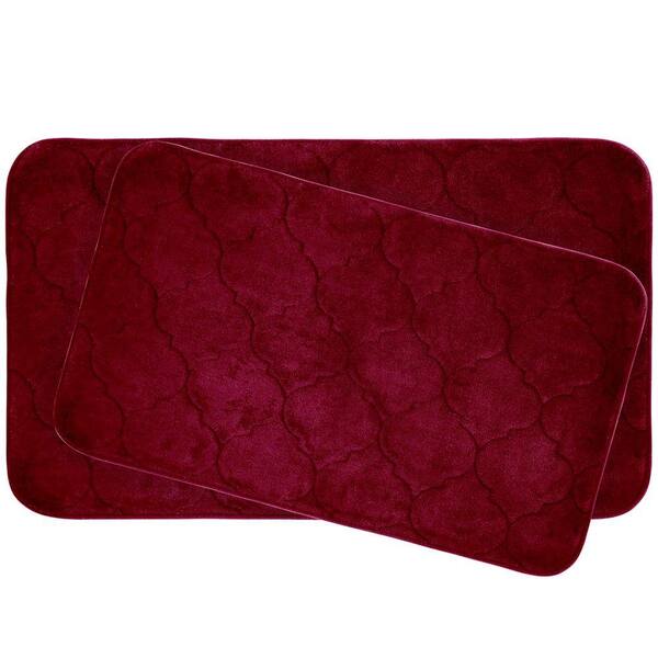 BounceComfort Faymore Red 20 in. x 34 in. Memory Foam Bath Mat Set (2-Piece)