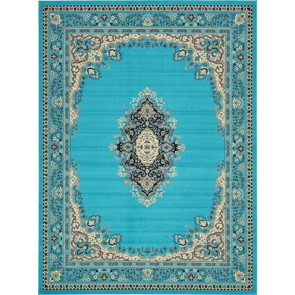 Unique Loom Reza Washington Turquoise 9' 10 x 13' 0 Area Rug