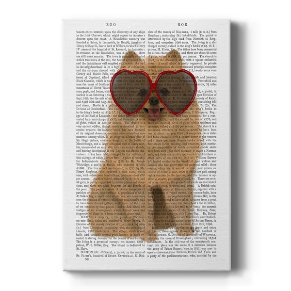Wexford Home Pomeranian and Heart Glasses By Wexford Homes Unframed Giclee Home Art Print 18 in. x 12 in.