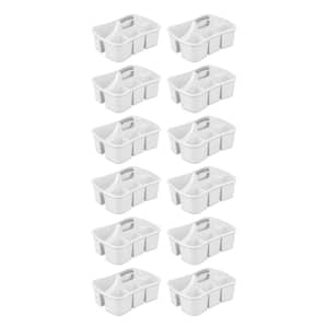 White Divided Storage Ultra Caddy with 4 Compartments and Handles (12 -Pack)