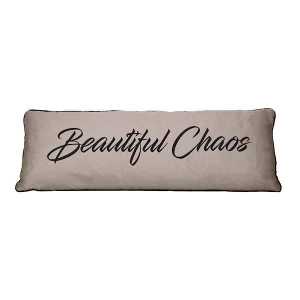 Lexington Grey and Black "Beautiful Chaos" Decor Pillow 11" x 30"